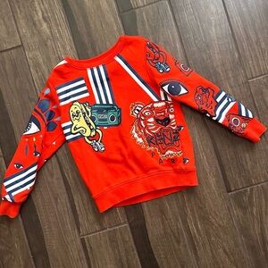 KENZO Kids Red Graphic Sweatshirt Sz 8 KIDS